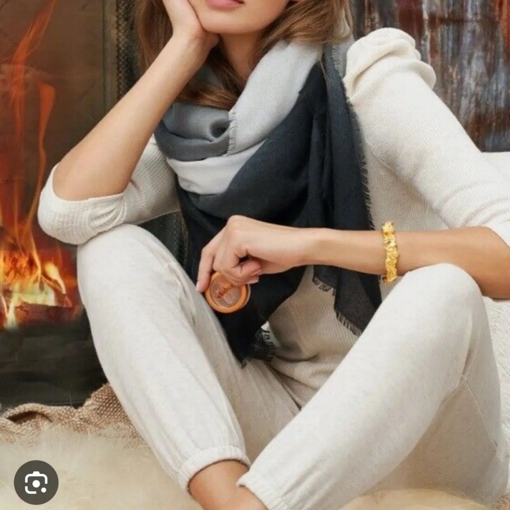 Cushnie lux grey horizon ombré scarf - Picture 3 of 11